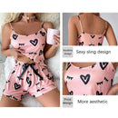 Conjunto de pijama feminino sem mangas de duas peças